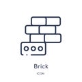 Linear brick icon from Construction tools outline collection. Thin line brick vector isolated on white background. brick trendy Royalty Free Stock Photo