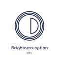 Linear brightness option icon from Electronic stuff fill outline collection. Thin line brightness option vector isolated on white