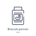 Linear broccoli porcion icon from Gym and fitness outline collection. Thin line broccoli porcion icon isolated on white background