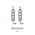 Linear brochette icon from Food outline collection. Thin line brochette icon isolated on white background. brochette trendy