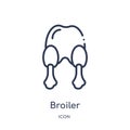 Linear broiler icon from Kitchen outline collection. Thin line broiler icon isolated on white background. broiler trendy