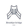 Linear brooklyn bridge icon from Buildings outline collection. Thin line brooklyn bridge vector isolated on white background.