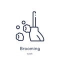 Linear brooming icon from Agriculture farming and gardening outline collection. Thin line brooming vector isolated on white