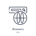 Linear browsers icon from Internet security outline collection. Thin line browsers icon isolated on white background. browsers