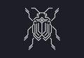 Linear bug in techno style. Vector illustration on black background. Royalty Free Stock Photo