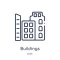 Linear buildings icon from Digital economy outline collection. Thin line buildings vector isolated on white background. buildings Royalty Free Stock Photo