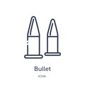 Linear bullet icon from Desert outline collection. Thin line bullet vector isolated on white background. bullet trendy Royalty Free Stock Photo