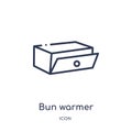 Linear bun warmer icon from Kitchen outline collection. Thin line bun warmer icon isolated on white background. bun warmer trendy