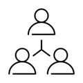 Linear business connection icon vector illustration. Partnership teamwork communication friendship