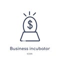 Linear business incubator icon from General outline collection. Thin line business incubator icon isolated on white background.
