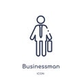 Linear businessman icon from Job profits outline collection. Thin line businessman icon isolated on white background. businessman