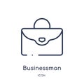 Linear businessman portfolio icon from Construction tools outline collection. Thin line businessman portfolio vector isolated on