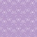 Linear butterflies seamless vector lilac pattern