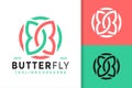 Linear Butterfly Logo Design, brand identity logos vector, modern logo, Logo Designs Vector Illustration Template Royalty Free Stock Photo