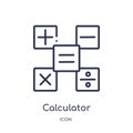 Linear calculator buttons interface icon from Education outline collection. Thin line calculator buttons interface icon isolated