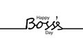 Linear calligraphy for happy boss day