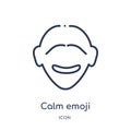 Linear calm emoji icon from Emoji outline collection. Thin line calm emoji vector isolated on white background. calm emoji trendy