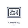 Linear camera big screen size icon from Electronic stuff fill outline collection. Thin line camera big screen size vector isolated