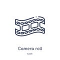 Linear camera roll icon from Cinema outline collection. Thin line camera roll vector isolated on white background. camera roll