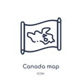 Linear canada map icon from Countrymaps outline collection. Thin line canada map vector isolated on white background. canada map