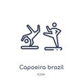 Linear capoeira brazil dancers icon from Culture outline collection. Thin line capoeira brazil dancers vector isolated on white