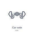 Linear car axle icon from Car parts outline collection. Thin line car axle vector isolated on white background. car axle trendy