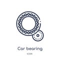 Linear car bearing icon from Car parts outline collection. Thin line car bearing vector isolated on white background. car bearing Royalty Free Stock Photo