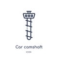 Linear car camshaft icon from Car parts outline collection. Thin line car camshaft vector isolated on white background. car