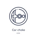 Linear car choke icon from Car parts outline collection. Thin line car choke vector isolated on white background. car choke trendy