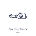 Linear car distributor icon from Car parts outline collection. Thin line car distributor vector isolated on white background. car