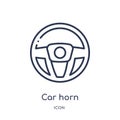 Linear car horn icon from Car parts outline collection. Thin line car horn vector isolated on white background. car horn trendy