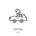 Linear car key icon from Mechanicons outline collection. Thin line car key icon isolated on white background. car key trendy Royalty Free Stock Photo