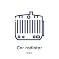 Linear car radiator icon from Car parts outline collection. Thin line car radiator vector isolated on white background. car