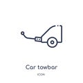 Linear car towbar icon from Car parts outline collection. Thin line car towbar vector isolated on white background. car towbar