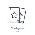 Linear card game icon from Entertainment outline collection. Thin line card game icon isolated on white background. card game