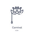 Linear carnival icon from Circus outline collection. Thin line carnival vector isolated on white background. carnival trendy