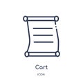 Linear cart icon from History outline collection. Thin line cart icon isolated on white background. cart trendy illustration