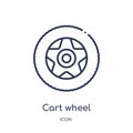 Linear cart wheel icon from Mechanicons outline collection. Thin line cart wheel icon isolated on white background. cart wheel