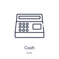 Linear cash icon from Fastfood outline collection. Thin line cash vector isolated on white background. cash trendy illustration