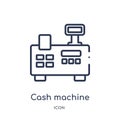 Linear cash machine icon from Ecommerce and payment outline collection. Thin line cash machine vector isolated on white background