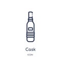 Linear cask icon from Drinks outline collection. Thin line cask vector isolated on white background. cask trendy illustration