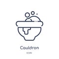 Linear cauldron icon from Magic outline collection. Thin line cauldron icon isolated on white background. cauldron trendy