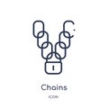 Linear chains icon from Cryptocurrency economy and finance outline collection. Thin line chains vector isolated on white