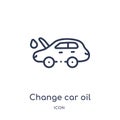 Linear change car oil icon from Mechanicons outline collection. Thin line change car oil icon isolated on white background. change Royalty Free Stock Photo