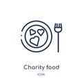 Linear charity food icon from Charity outline collection. Thin line charity food vector isolated on white background. charity food