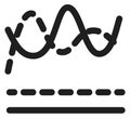 Linear chart icon. Data comparison. Presentation sign