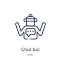 Linear chat bot icon from General outline collection. Thin line chat bot icon isolated on white background. chat bot trendy