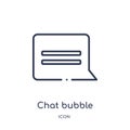 Linear chat bubble icon from Comunation outline collection. Thin line chat bubble vector isolated on white background. chat bubble