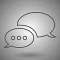 Linear chat icon illustration on gray background