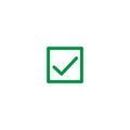 Linear Check icon. Approved symbol. Ok icon. Check button sign. Tick icon. Checkpoint. Linear style sign for mobile